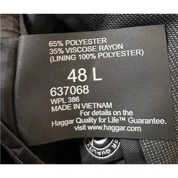 NWOT Haggar Gray Suit‎ Jacket Blazer Mens Size 48L (SU) - Picture 7 of 8